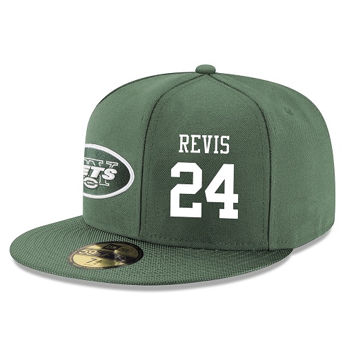 NFL New York Jets #24 Darrelle Revis Stitched Snapback Adjustable Player Hat - Green/White